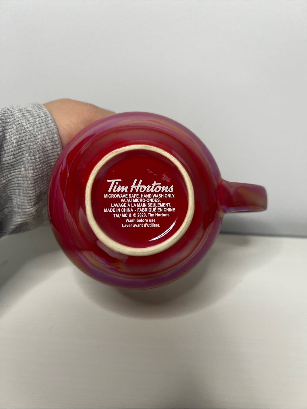 Tim Hortons 2020 Metallic Red Maple Leaf Ceramic Coffee Mug - Picture 5 of 7